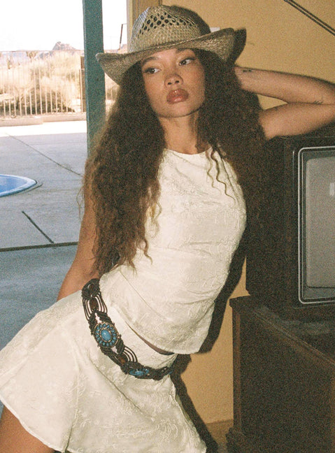 product Princess Polly Sleeveless High Neck  Perilla Lace Top Cream