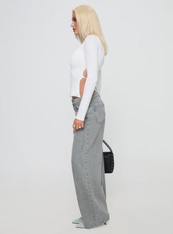 Ellanor Low Rise Straight Leg Jeans Washed Grey Petite