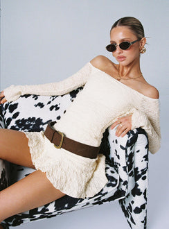 Vancesca Long Sleeve Mini Dress Cream Petite