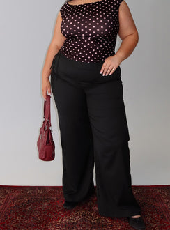 Just Have Fun Wide Leg Pant Black Curve