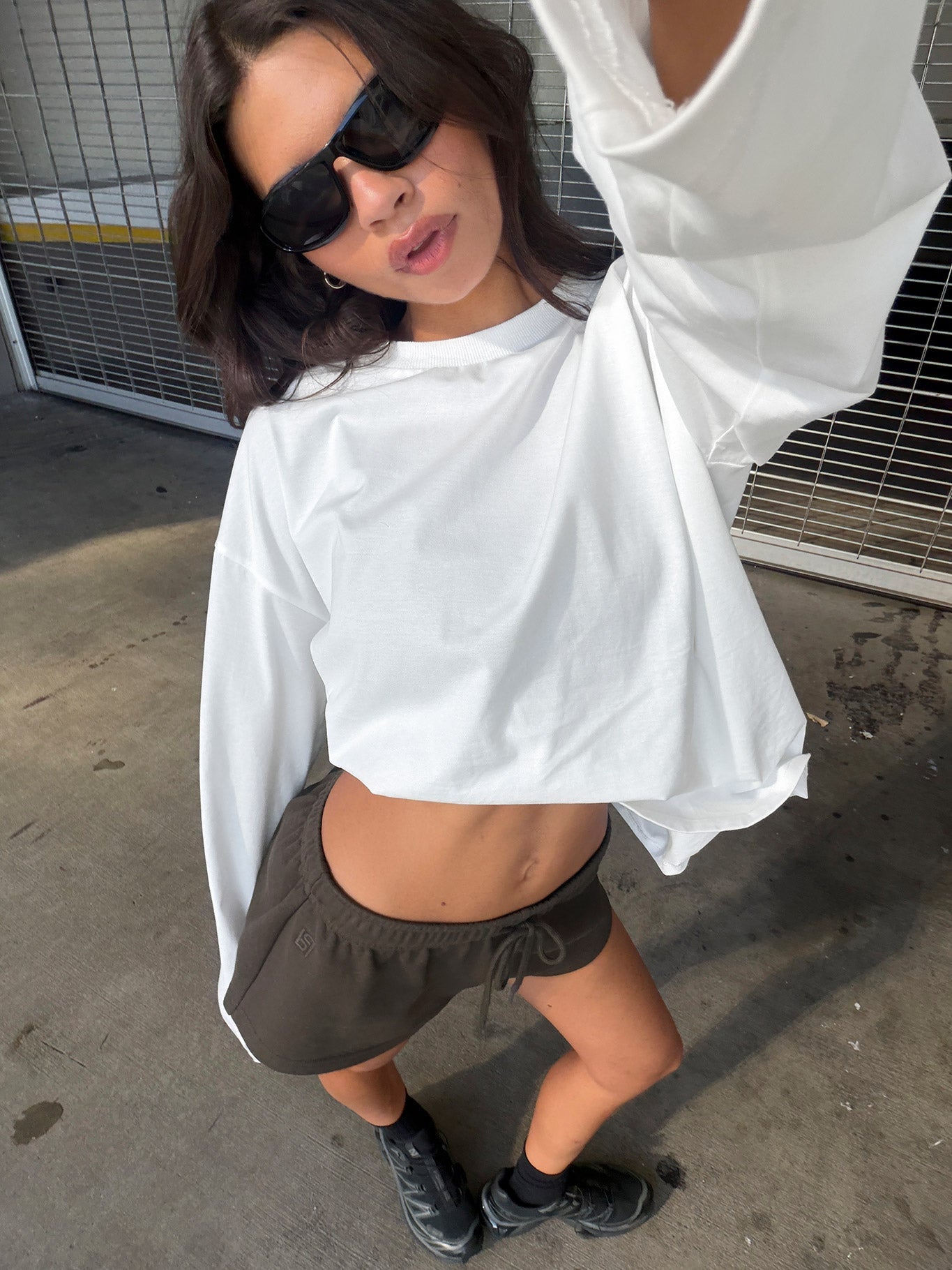 Settle Down Long Sleeve Top White