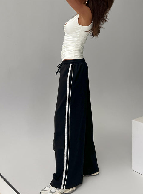 Expedition Wide Leg Track Pants Black