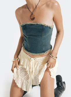 product Princess Polly Sleeveless High Neck  Omas Bandeau Top Blue Acid Wash