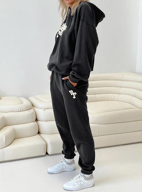 Pants Elasticated waist and cuffs Twin hip pockets Straight leg Good stretch