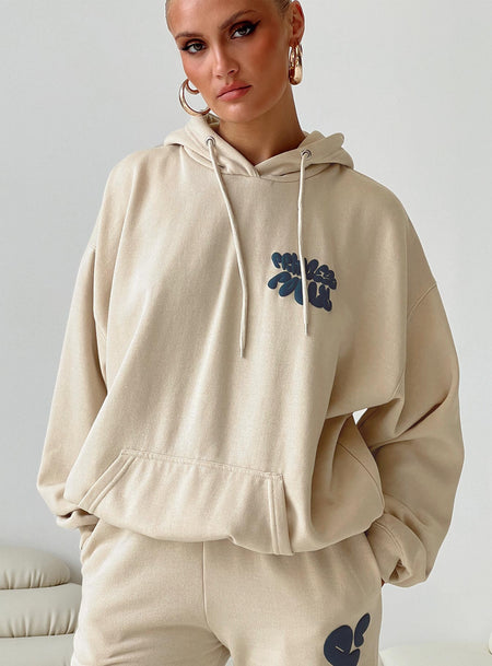 Hoodie Graphic print Drawstring hood Ribbed cuffs and waistband Drop shoulder
