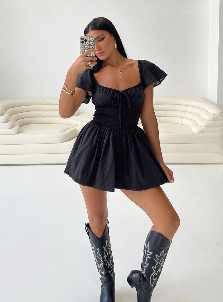 Front Row Playsuit Black