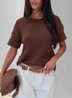 Brandii Button Up Top Chocolate