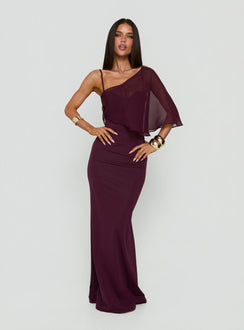 Isebella Sheer Poncho Maxi Dress Mulberry