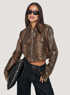 Tindra Cropped Jacket Snake