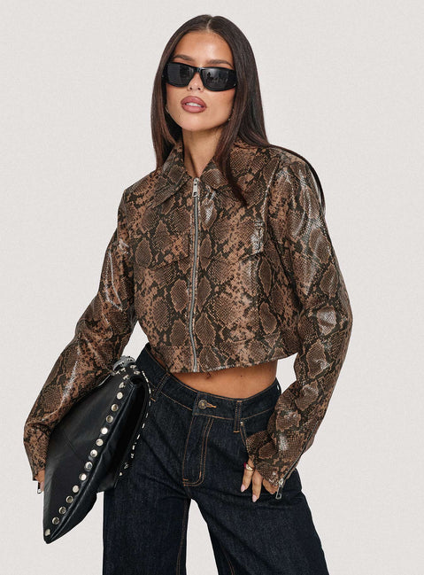 Tindra Cropped Jacket Snake
