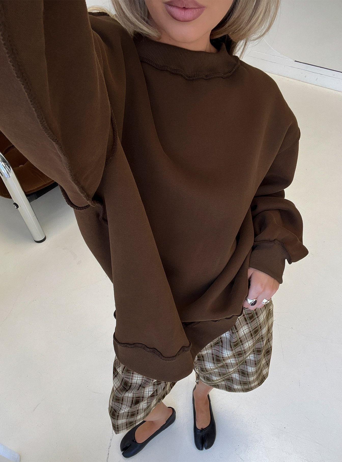 Laine Crew Neck Jumper Brown
