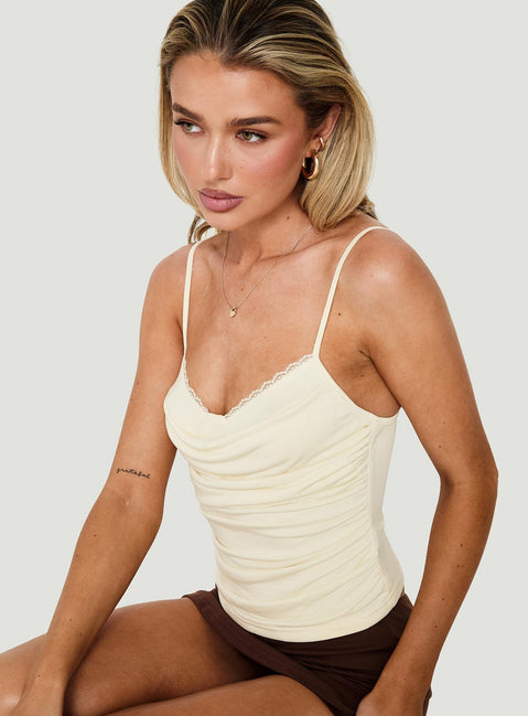 Edalie Layered Bralette Top Butter Yellow