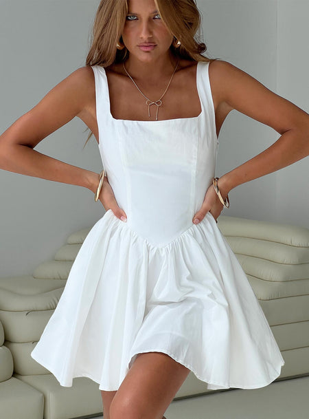 Straplie Mini Dress White