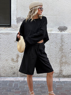 Brynah Pintuck Tailored Short Black