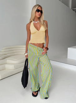 front view of model wearing Princess Polly Limestone Pants Multi Low Rise Pants 
