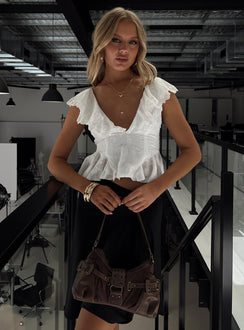 Thespian Embroidered Top White