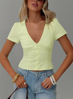 Isolda Top Green Gingham