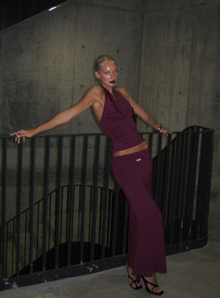   front view of model wearing Princess Polly Vanecia Maxi Skirt Purple Maxi Skirts 