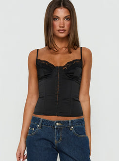 Florance Lace Corset Top Black
