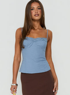 Elsea Structured Cami Top Blue