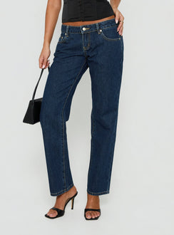 Abagael Low Rise Straight Jeans Indigo