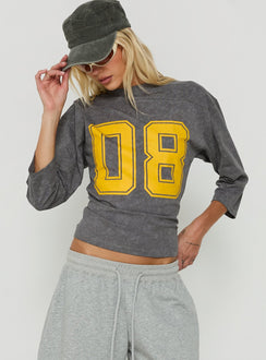 City 3/4 Sleeve Graphic Tee Grey / Yellow