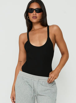 Nerinah Ribbed Bodysuit Black