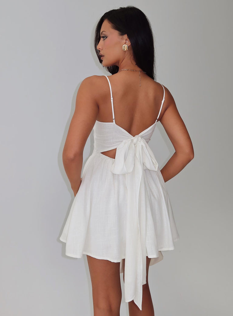 Angel Wings Tie Up Mini Dress White | Princess Polly AU 