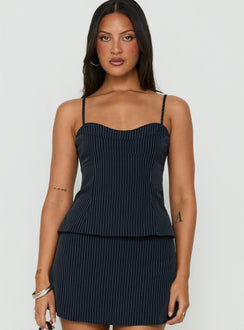 Laeyla Tailored Cami Top Navy Pinstripe