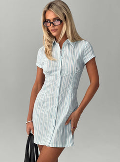 Motley Mini Dress Blue / White Stripe
