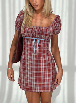 Love Supreme Mini Dress Red Check