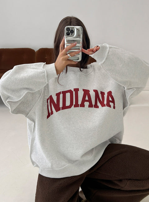side view of model wearing Princess Polly When In Indiana Jumper Grey 