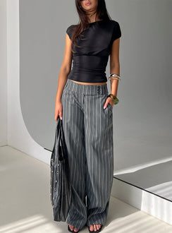 Cedars Low Rise Pant Grey Stripe