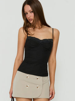Elsea Structured Cami Top Black