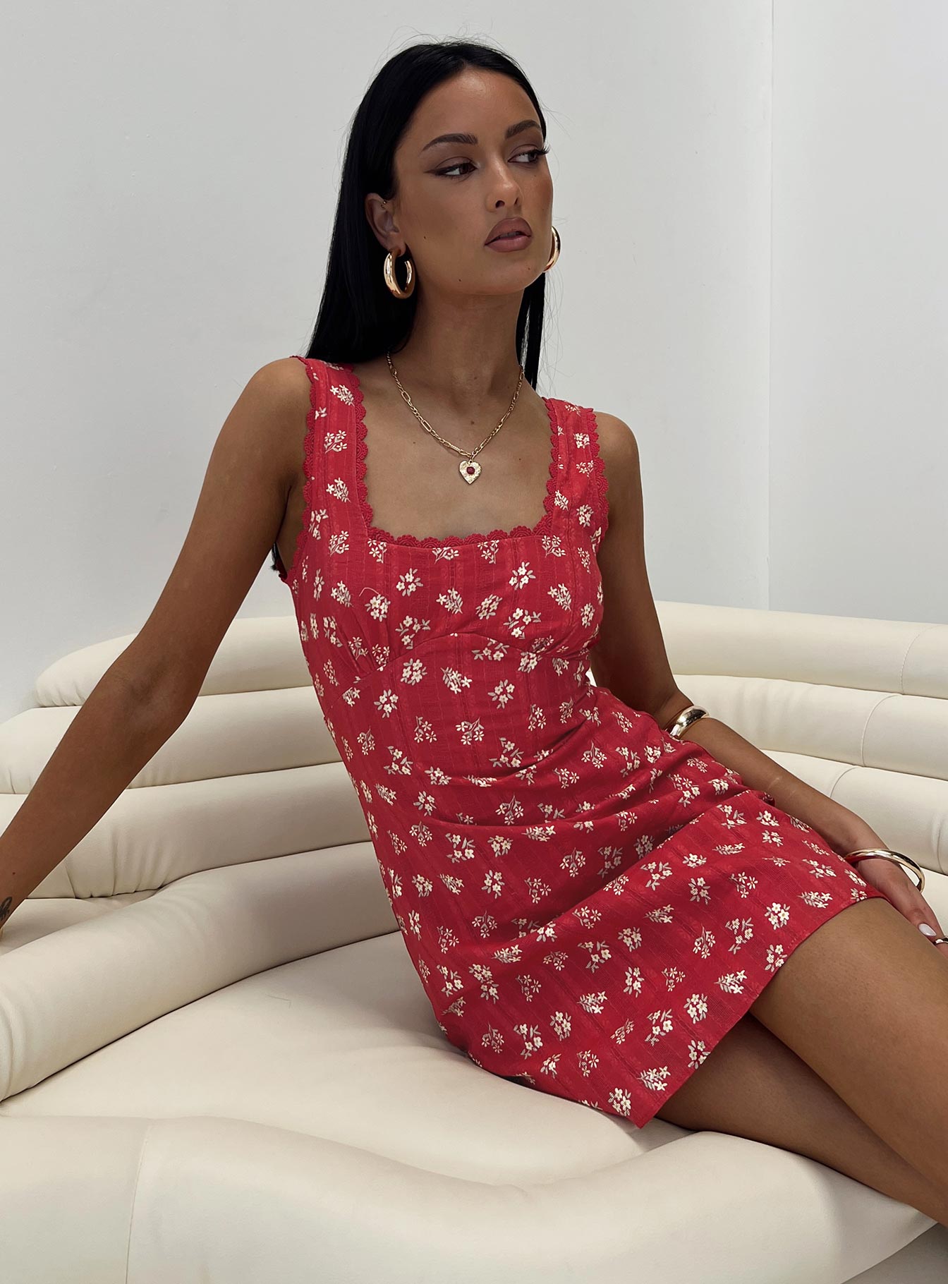 Dasha Mini Dress Red Floral | Princess Polly Dasha Mini Dress Red Floral | Princess Polly