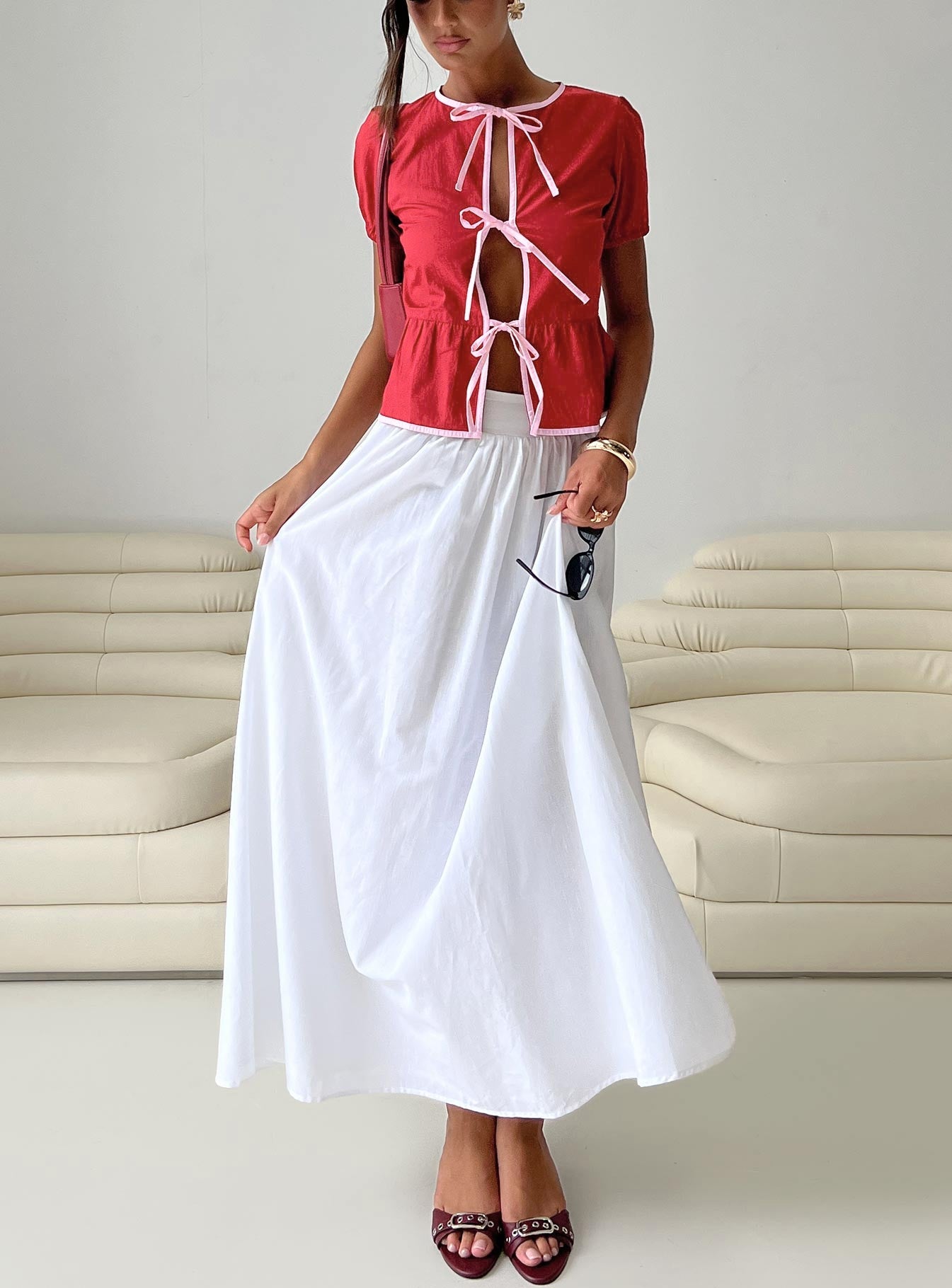 Valerio Maxi Skirt White