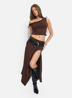 Azlynn Off Shoulder Set Brown