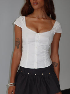 Transcendence Button Up Top White