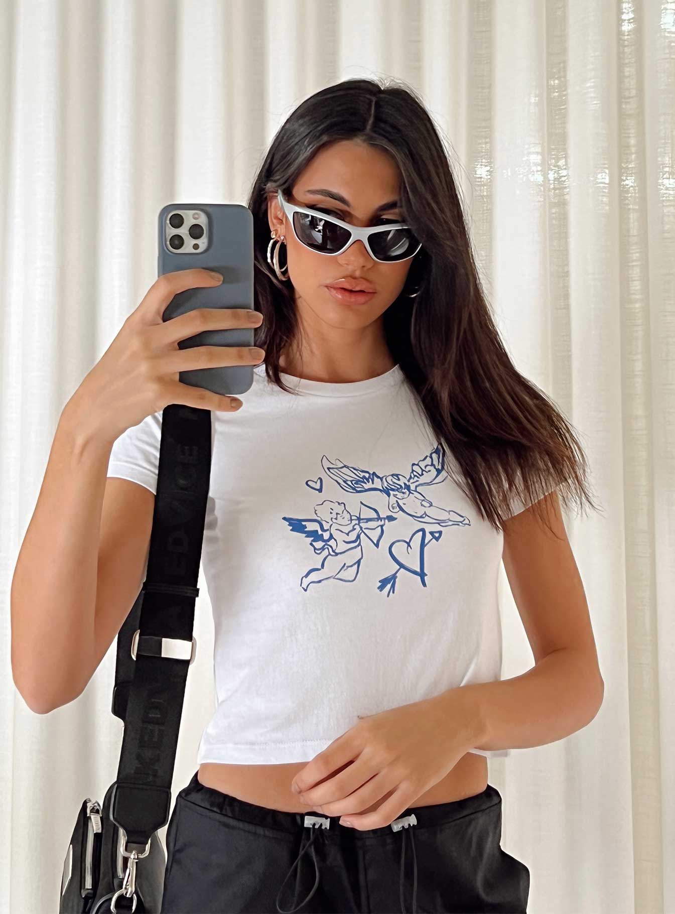 product Princess Polly Short Sleeves Crew Neck  Organic Angels 222 Tee Ivory