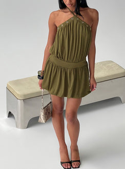 Sunnee Eyelet Detail Romper Green
