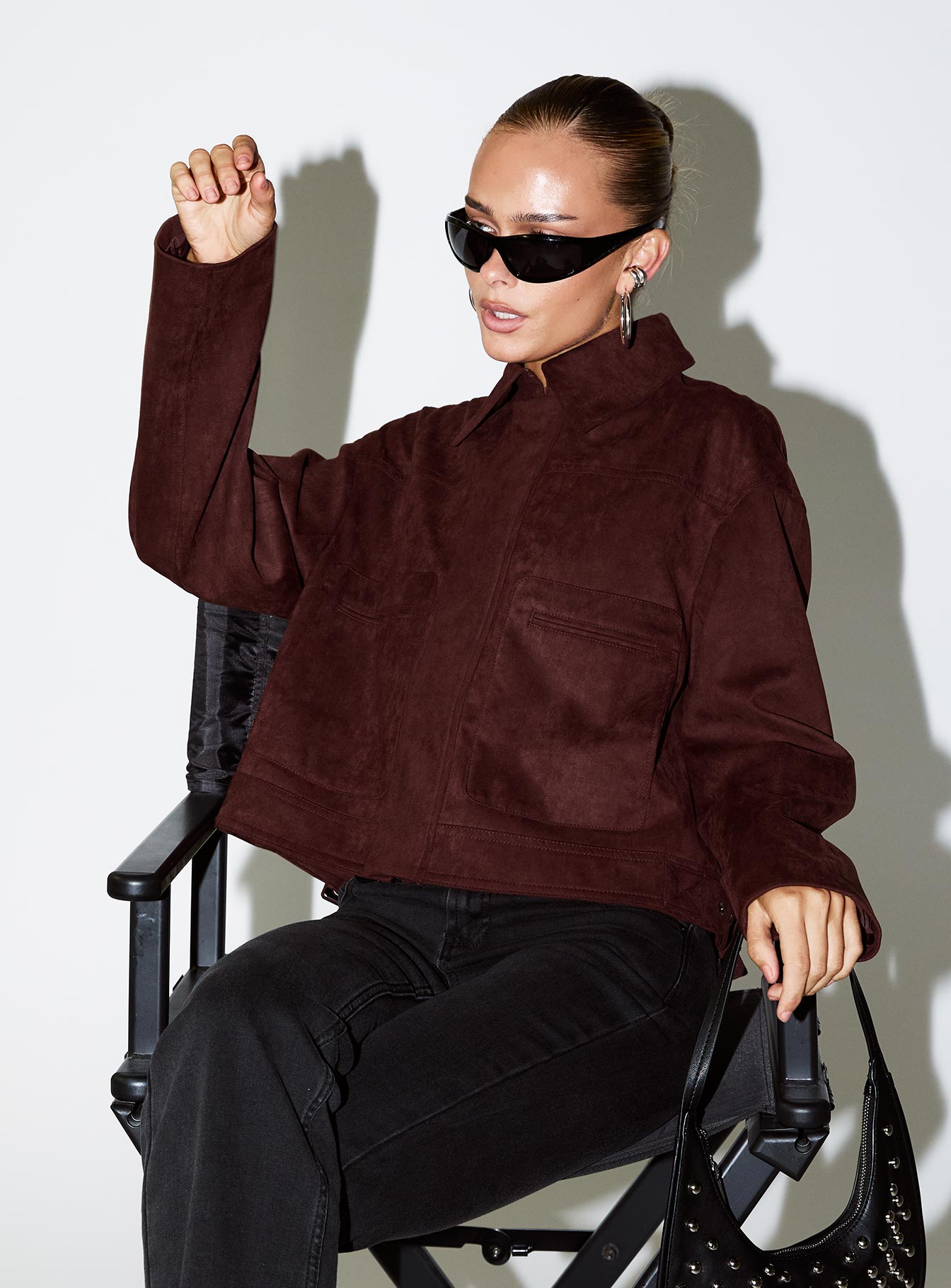 Macquarie Faux Suede Jacket Currant