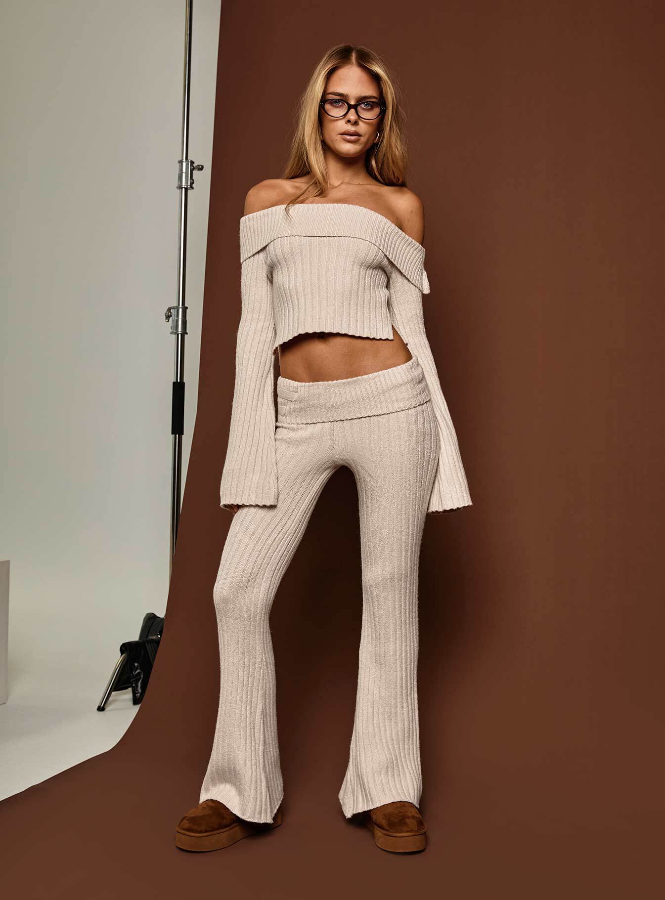 With Purpose Knit Pants Beige