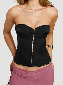 Jazzy Strapless Corset Top Black