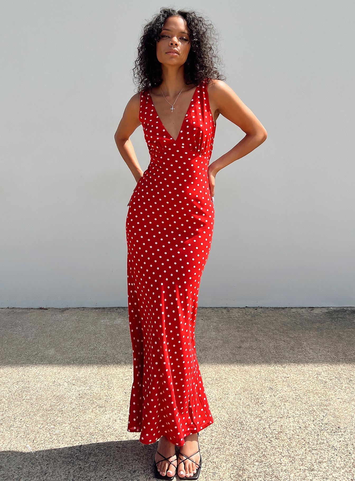 princess polly polka dot dress Nellie Maxi Dress Red Polka Dot