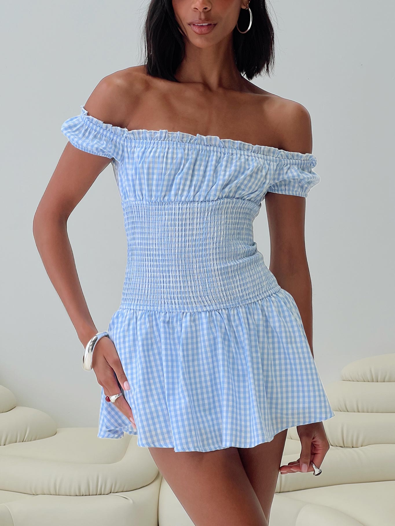 Count My Blessings Playsuit Blue Check
