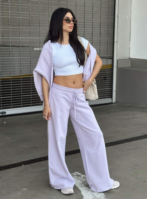 Dodie Wide Leg Pants Washed Lavender