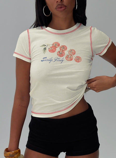 Siciliy Graphic Top Cream