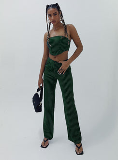 Gerri Set Green Stripe