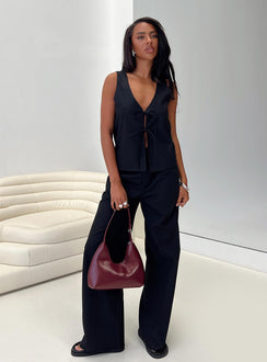 Elegance Tie Front Set Black