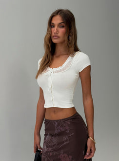 Kaliyah Layered Button Down Top Cream